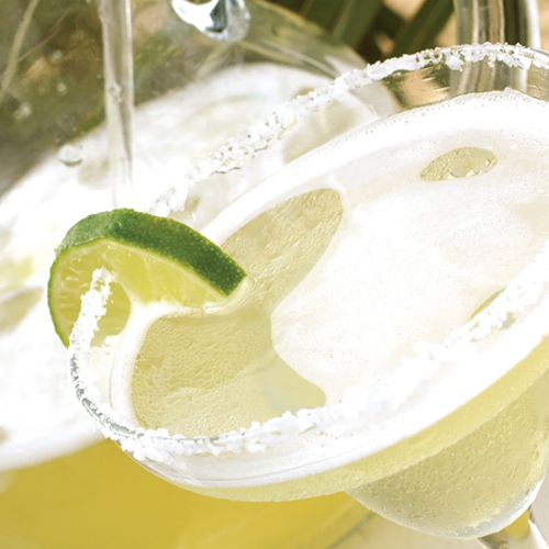 Margarita garnished with lime