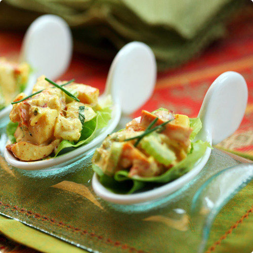 Curried lobster spoons