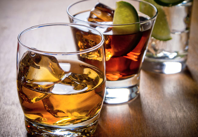 Alcohol Cocktail With Brandy, Whiskey Or Rum With Ginger